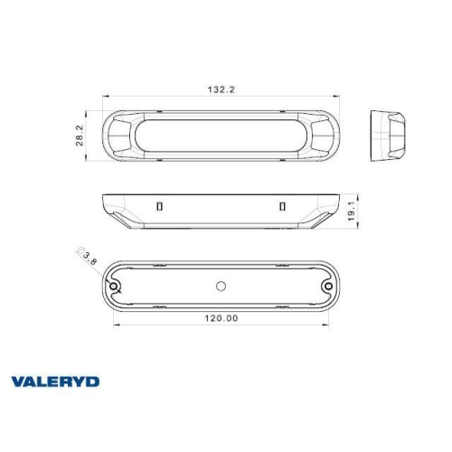 LED Warnleuchte Valeryd Arctic Night 132,2x28,2x28 mm gelb 1 m kabel Anh&auml;nger