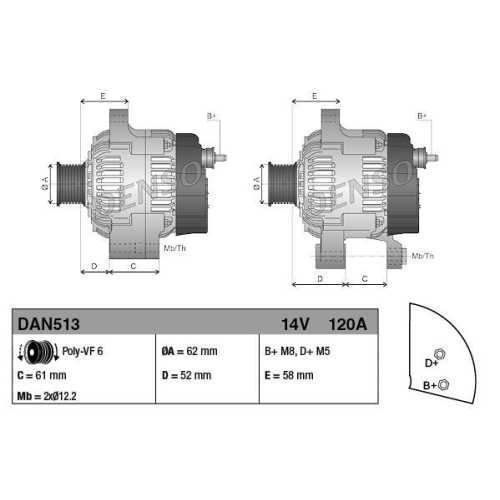 DENSO Generator DAN513