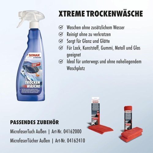 Sonax Xtreme Trockenwäsche mit Abperleffekt 750ml Waschen ohne Wasser