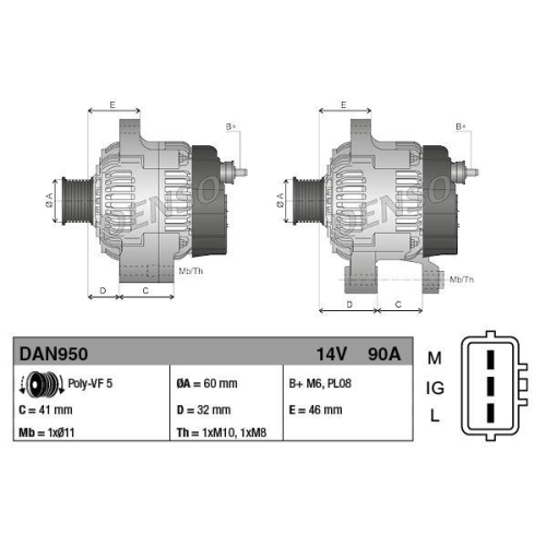 DENSO Generator DAN950