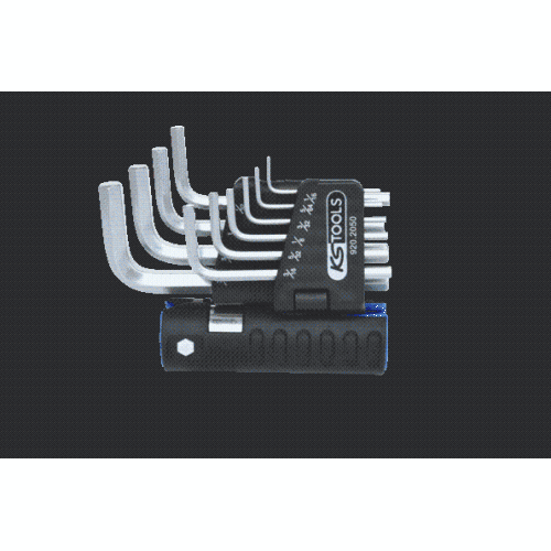 3 in 1 Innen6kant-Winkelstiftschl&uuml;ssel-Satz,10-tlg kurz, Zoll KS TOOLS 920.2050