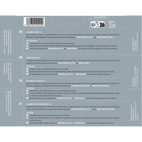 SONAX St&uuml;tzteller, Poliermaschine SchaumPad HART 150 - 04922410