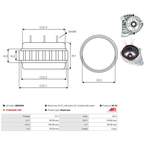 AS-PL Stator, Generator AS ABR4045