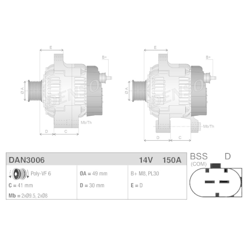 DENSO Generator DAN3006