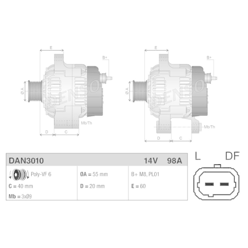 DENSO Generator DAN3010