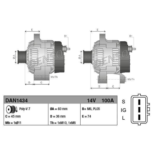 DENSO Generator DAN1434