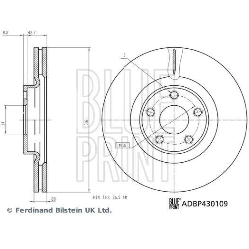 BLUE PRINT Bremsscheibe ADBP430109