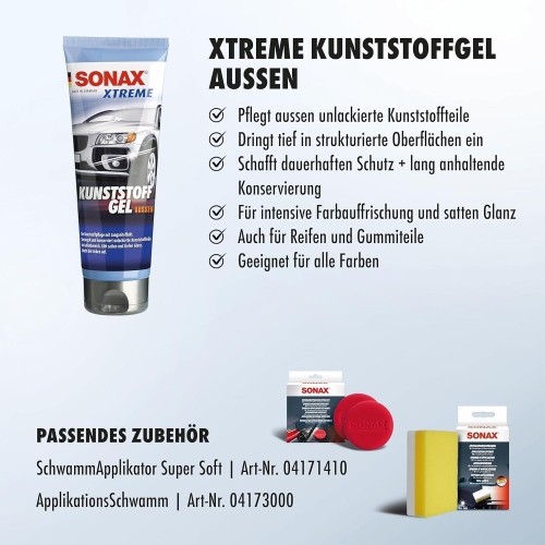 SONAX XTREME Kunststoffgel Außen NanoPro Kunststoffpflege farblos 250ml 02101410