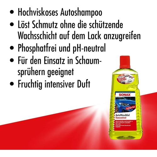 SONAX AutoWashGel Konzentrat Autoshampoo 2 Liter 03155410