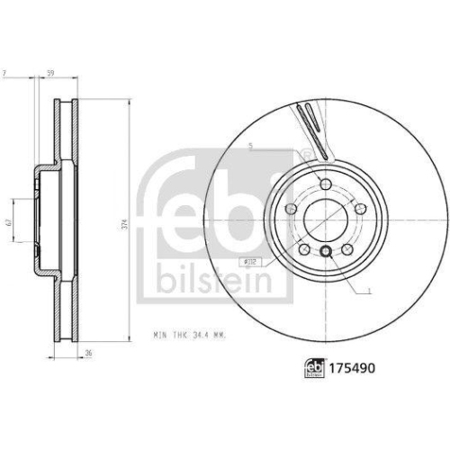 FEBI BILSTEIN Bremsscheibe 175490