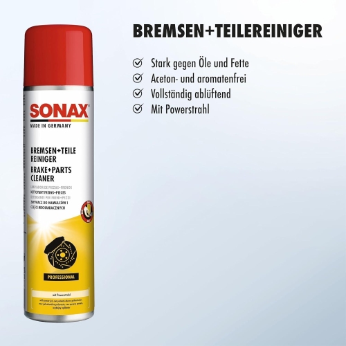 SONAX 400ml BREMSENREINIGER TEILEREINIGER ENTFETTER MONTAGEREINIGER acetonfrei