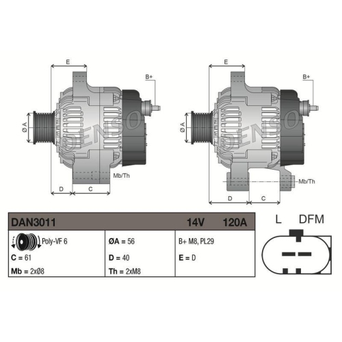 DENSO Generator DAN3011
