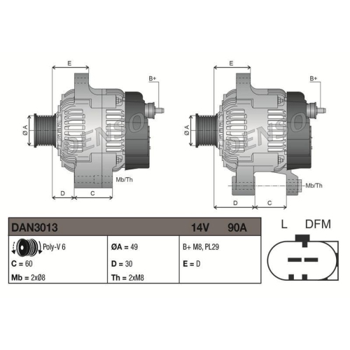 DENSO Generator DAN3013