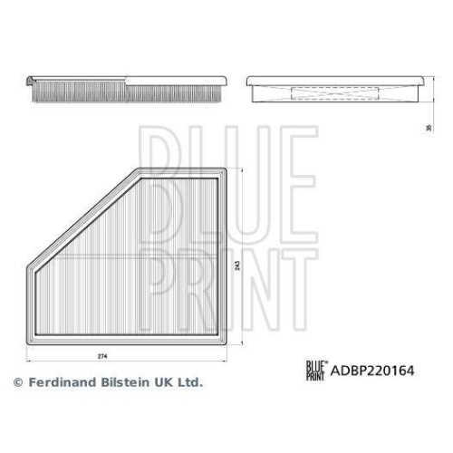 BLUE PRINT Luftfilter ADBP220164