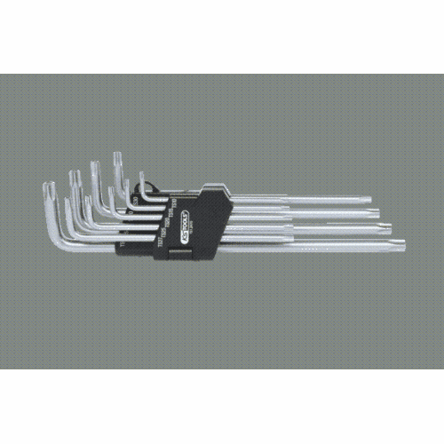 KS Tools F&uuml;nfstern-Winkelstiftschl&uuml;ssel-Satz, Bohrung, lang, 9-tlg 151.2470