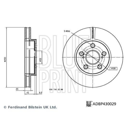 BLUE PRINT Bremsscheibe ADBP430029