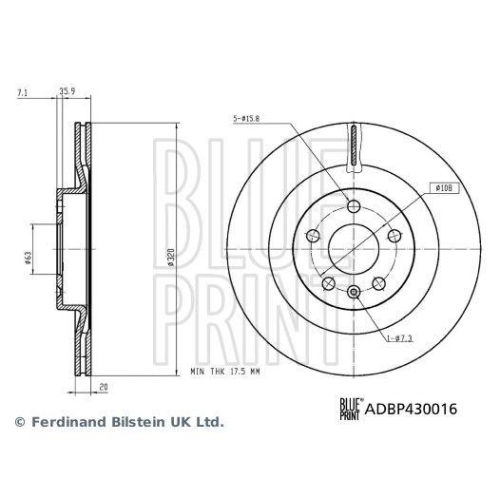 BLUE PRINT Bremsscheibe ADBP430016