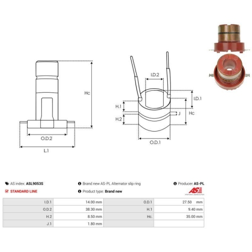 AS-PL Schleifring, Generator AS ASL9053S