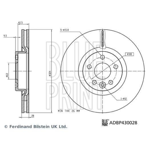 BLUE PRINT Bremsscheibe ADBP430028