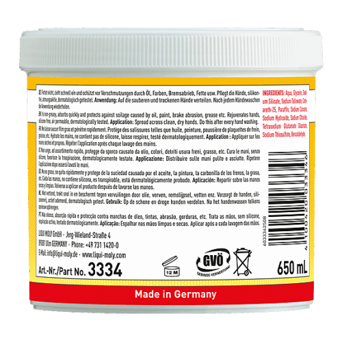 2xUnsichtbarer Handschutz Wasch Paste H&auml;nde Schutz Fl&uuml;ssig 650ml LIQUI MOLY 3334