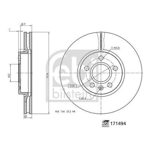 FEBI BILSTEIN Bremsscheibe 171494