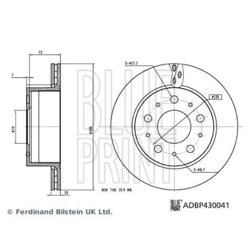 BLUE PRINT Bremsscheibe ADBP430041