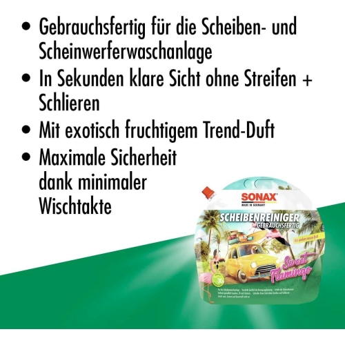 Sonax Scheibenreiniger Sweet Flamingo 3L gebrauchsfertig fruchtig s&uuml;&szlig;er Duft