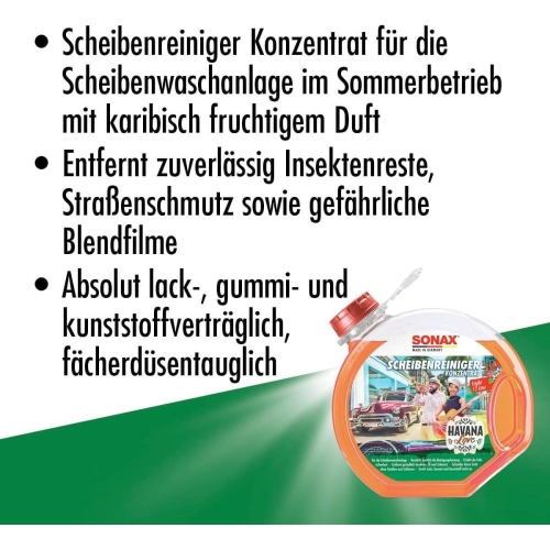 Scheibenreiniger Konzentrat Havana Love 3 Liter Scheiben Klar Reiniger SONAX