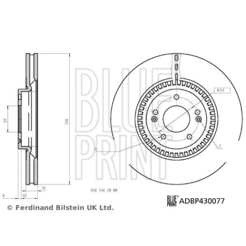 BLUE PRINT Bremsscheibe ADBP430077