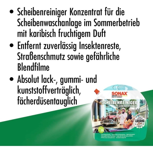 SCHEIBENREINIGER GEBRAUCHSFERTIG HAVANA LOVE SONAX 3 LITER