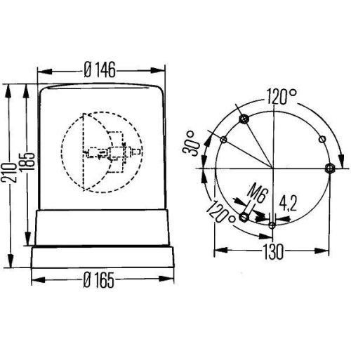 HELLA Rundumkennleuchte KL 700 2RL 004 958-011