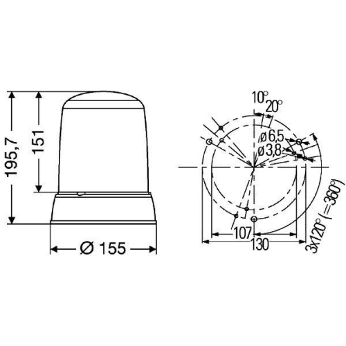 HELLA Blitz-Kennleuchte 2RL 008 181-101