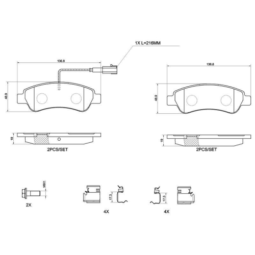 BREMBO Bremsbelagsatz, Scheibenbremse BEYOND LINE - Greenance P 61 125G