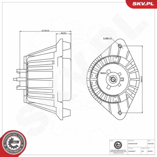 ESEN SKV Lagerung, Motor 75SKV328