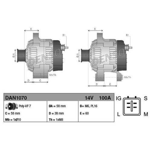 DENSO Generator DAN1070
