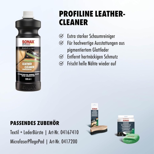 SONAX Profiline Leather Cleaner Lederreiniger Innenraum Schaum Pflege Kfz 1Liter