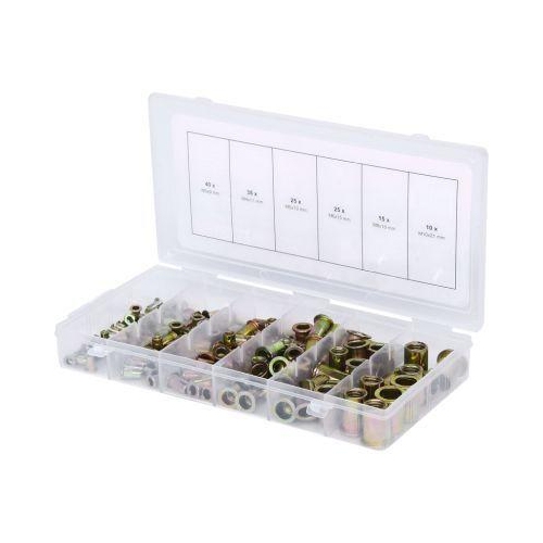 Sortiment Gewindenieten, Stahl, M3x9mm-M10x21mm, 150-tlg KS TOOLS 970.0610