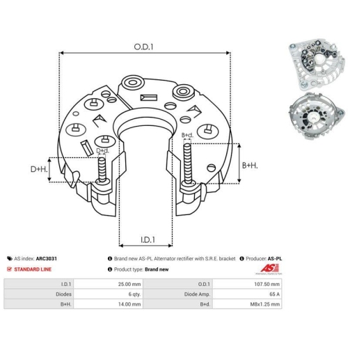 AS-PL Gleichrichter, Generator AS ARC3031