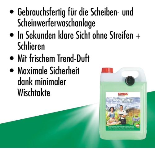 SONAX 5L ScheibenReiniger 5 Liter Alm Sommer Scheibenklar 03225000