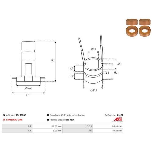 AS-PL Schleifring, Generator AS ASL9076S