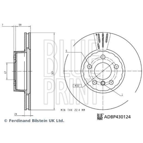 BLUE PRINT Bremsscheibe ADBP430124
