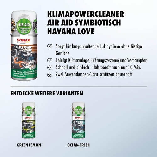 Klima Reiniger KlimaPowerCleaner AirAid symbiotisch Havana Love 100 ml SONAX
