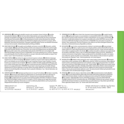 SONAX PROFILINE HeadlightPolish Scheinwerfer Politur Paste 250 ml 02761410