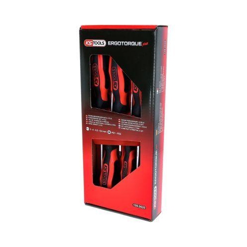 KS Tools ERGOTORQUE+ Schraubendreher-Satz, 6-tlg. PZ+Schlitz 159.0020