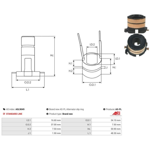 AS-PL Schleifring, Generator AS ASL9049