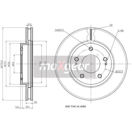 MAXGEAR Bremsscheibe 19-2388