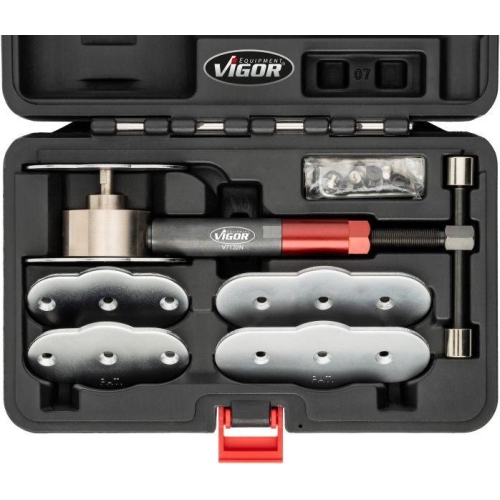 VIGOR Bremskolben-R&uuml;ckstellwerkzeug Satz hydraulisch 8tlg V7132N