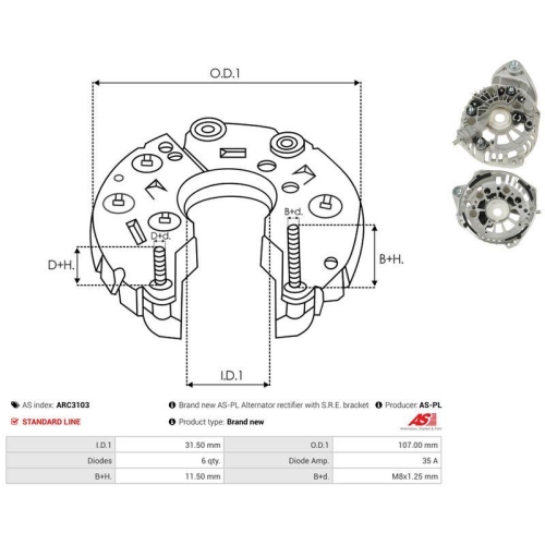 AS-PL Gleichrichter, Generator AS ARC3103