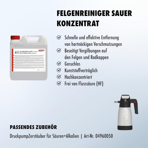 SONAX PROFILINE FelgenReiniger sauer Konzentrat 10 Liter 06516000