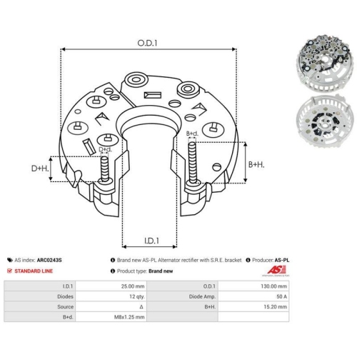AS-PL Gleichrichter, Generator AS ARC0243S